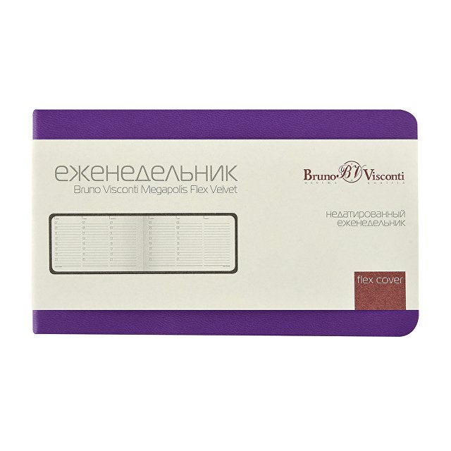 Еженедельник недатированный А6 «Мегаполис Вельвет»