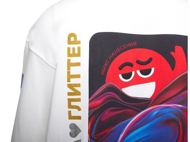 Худи оверсайз «Alpha.01» унисекс, с миксом видов нанесения