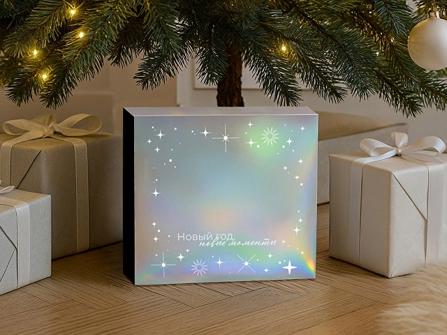 Подарочная коробка с голографическим шубером «Aurora», L