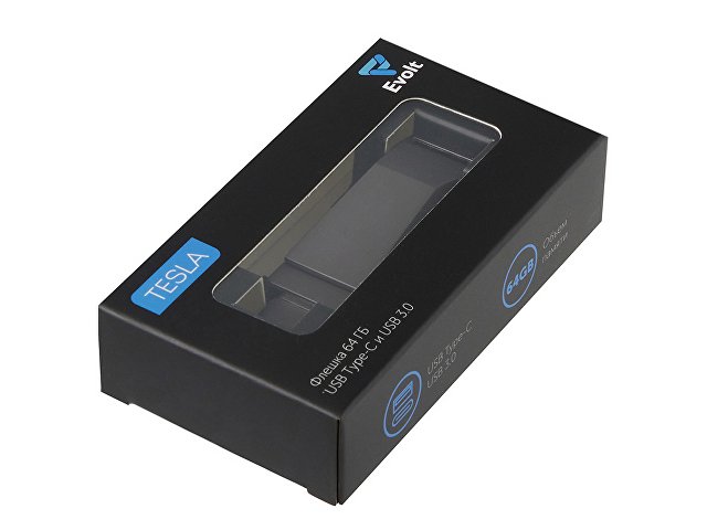 Флешка 64 ГБ USB Type-C и USB 3.0 «Тесла»