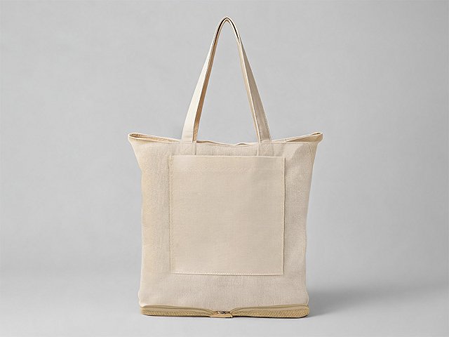 Складная сумка Jute из хлопка и джута с карманом