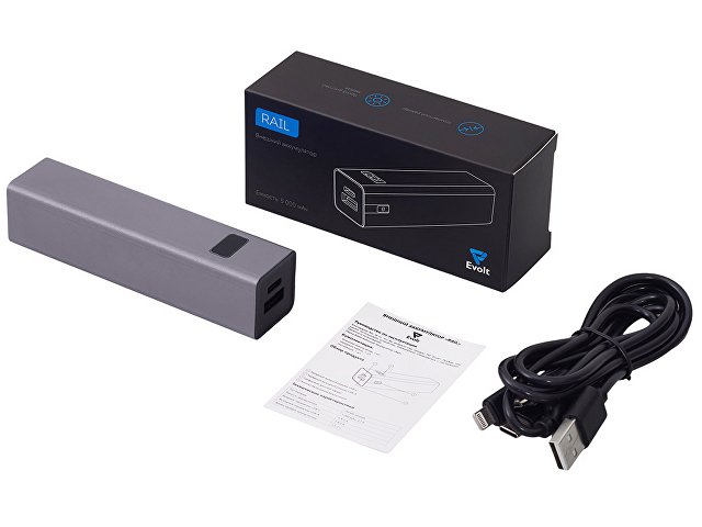 Внешний аккумулятор «Rail» c дисплеем, 5000 mAh