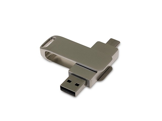 USB 3.0- флешка на 256 Гб с поворотным механизмом и дополнительным разъемом Type-C