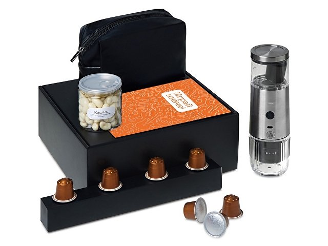 Подарочный набор «Re:y. Boost» с кофемашиной, капсулами и косметичкой