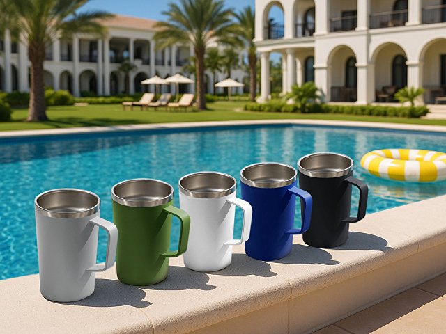 Стальная кружка с двойными стенками и порошковым покрытием «Tibet»