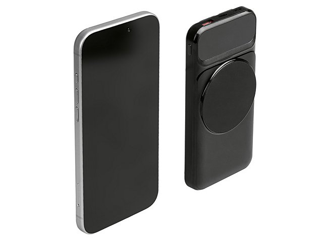 Магнитный беспроводной внешний аккумулятор со встроенными кабелями «Мэни», 10000 мАч