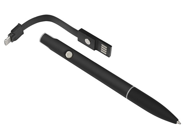 Ручка металлическая шариковая «Connect» с кабелем USB 2 в 1