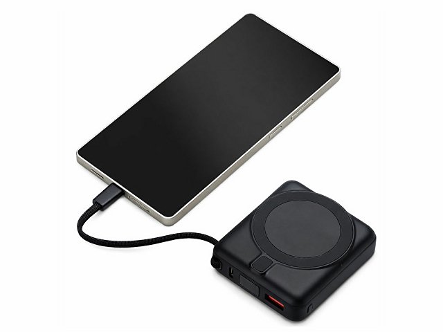 Магнитный беспроводной внешний аккумулятор c подсветкой лого «Энчант», 10000 мАч