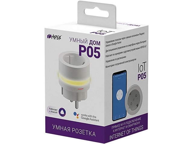 Умная розетка с LED подсветкой «IoT P05»