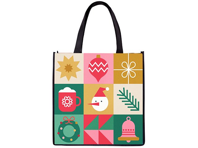 Сумка для шопинга с донной складкой и ручкой из нетканого PET материала