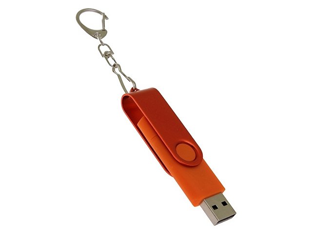 USB 3.0- флешка на 64 Гб с поворотным механизмом и дополнительным разъемом Type-C