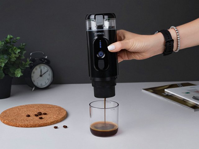 Портативная кофемашина с подогревом «Barista 2» с логотипом Rombica