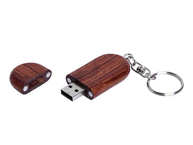 USB 2.0- флешка на 4 Гб овальной формы и колпачком с магнитом