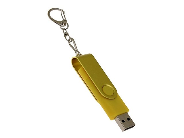 USB 2.0- флешка на 8 Гб с поворотным механизмом и дополнительным разъемом Type-C