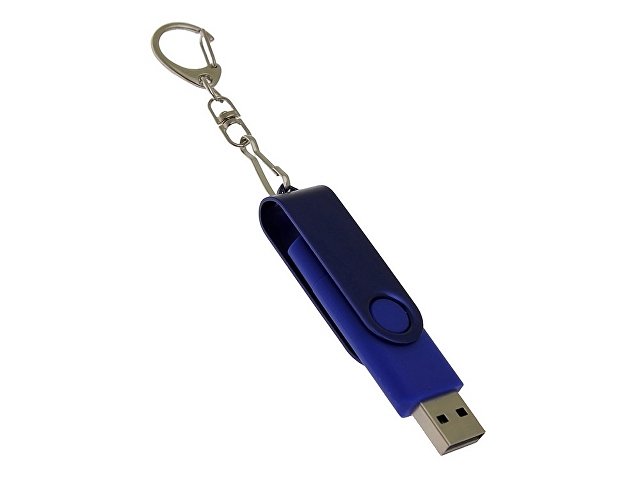 USB 2.0- флешка на 128 Гб с поворотным механизмом и дополнительным разъемом Type-C