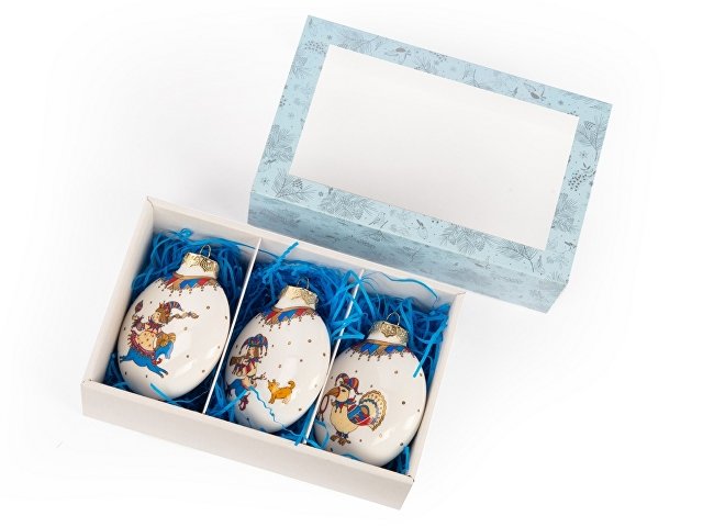 Набор новогодних шаров, 3 шт