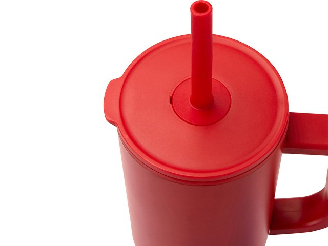 Герметичная термокружка «Brady» с силиконовой трубочкой, переработанная сталь, 900 мл