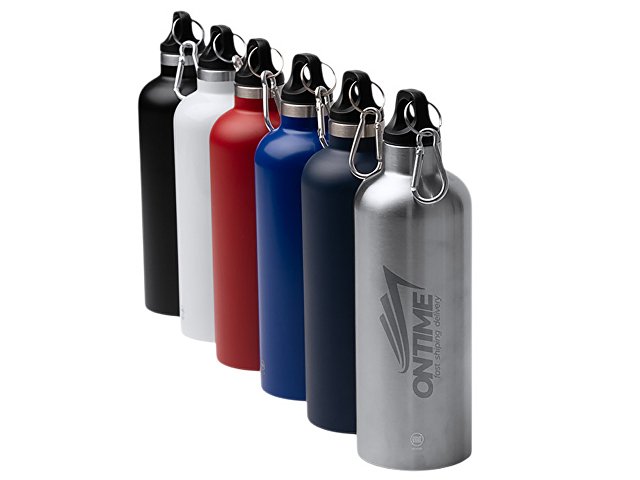 Бутылка «Лювак» из переработанной нержавеющей стали с карабином, 500 мл