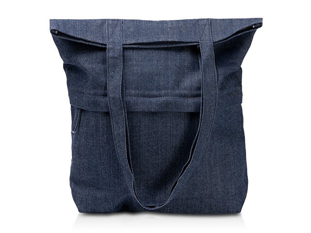 Сумка из переработанной джинсовой ткани «Кирк» с передним карманом на молнии