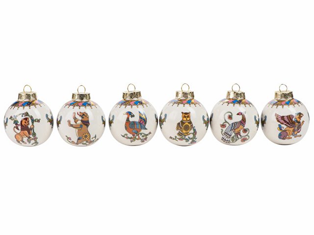 Набор новогодних шаров, 6 шт
