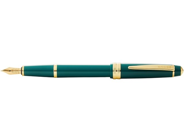 Ручка перьевая «Bailey Light Polished Green Resin and Gold Tone», перо F