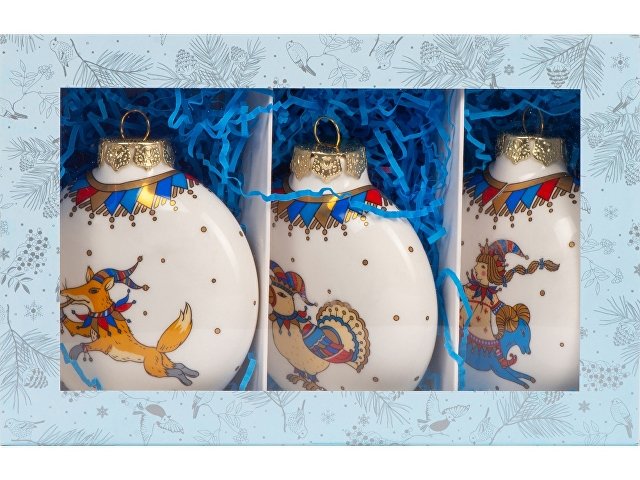 Набор новогодних шаров, 3 шт