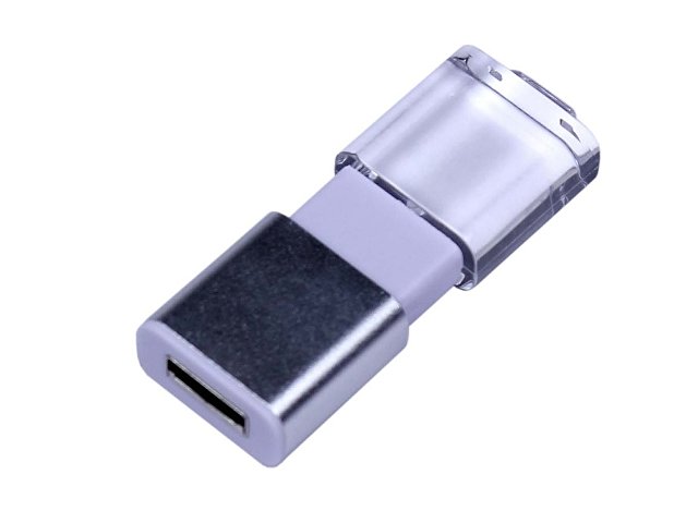 USB 2.0- флешка промо на 64 Гб прямоугольной формы, выдвижной механизм