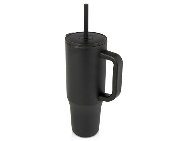 Герметичная термокружка «Brady» с силиконовой трубочкой, переработанная сталь, 900 мл