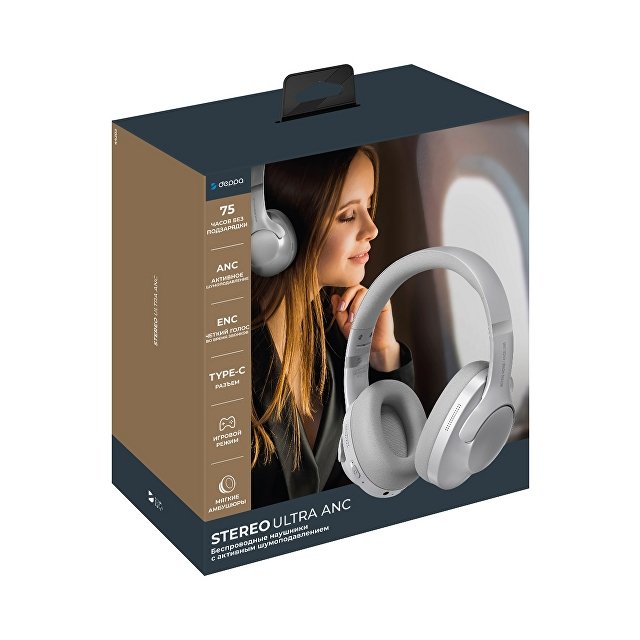 Беспроводные накладные наушники Stereo Ultra ANC, BT 5.4, ANC/ENC, 500мАч