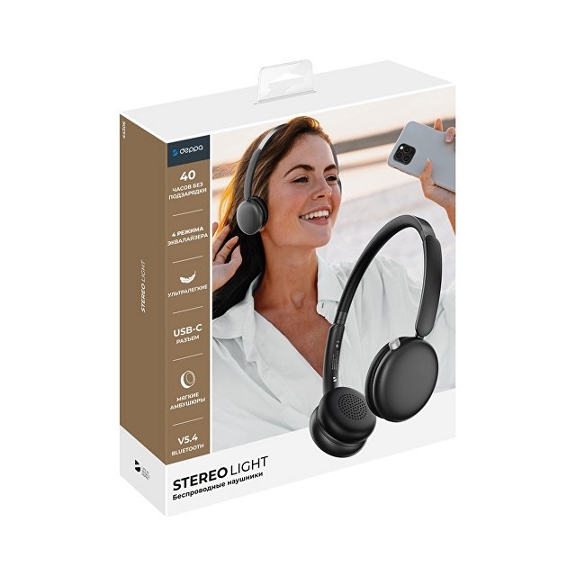 Беспроводные накладные наушники Stereo Light, BT 5.4, 300 мАч