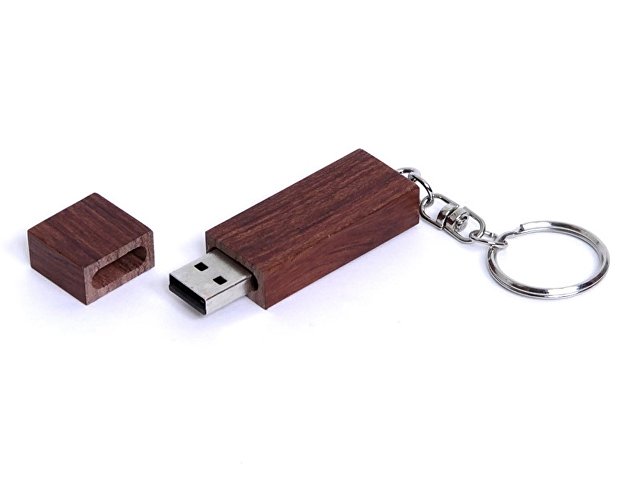 USB 2.0- флешка на 16 Гб прямоугольная форма, колпачок с магнитом