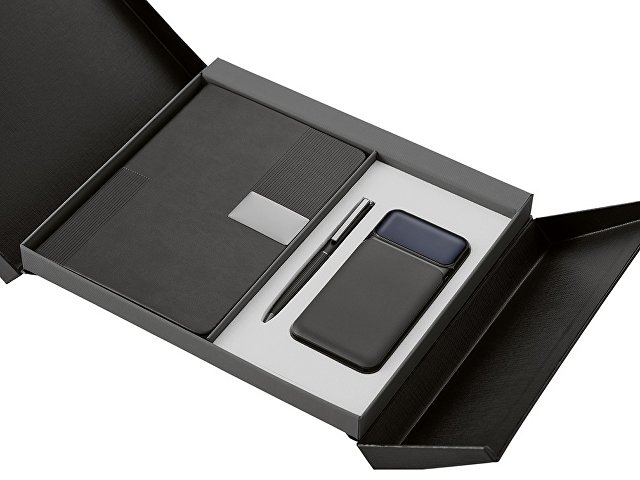 Подарочный набор «Tesla» с блокнотом А5, ручкой и пауэрбенком на 10 000 mAh