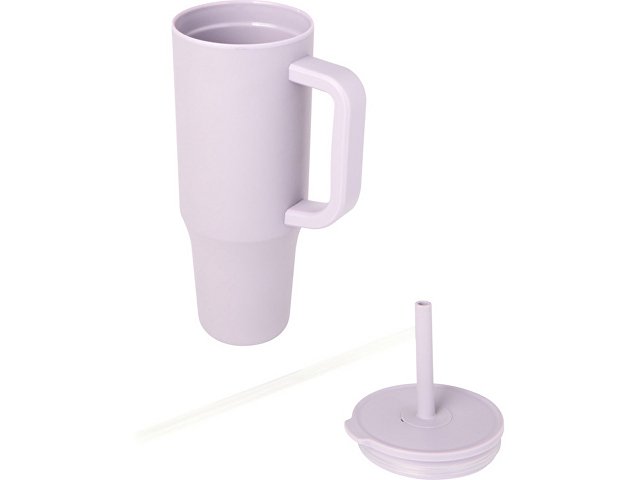 Герметичная термокружка «Brady» с силиконовой трубочкой, переработанная сталь, 900 мл