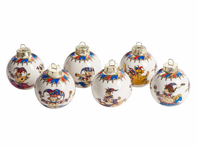 Набор новогодних шаров, 6 шт