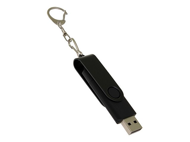 USB 2.0- флешка на 8 Гб с поворотным механизмом и дополнительным разъемом Type-C