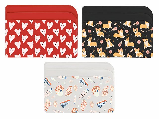 Картхолдер для 3-х карт с возможностью полноцветной печати, софт-тач