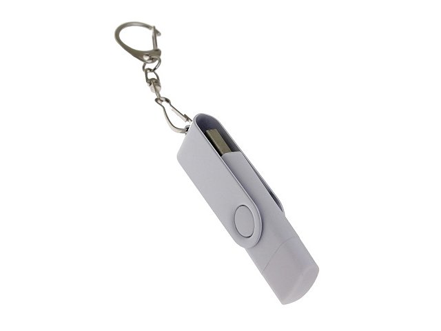 USB 3.0- флешка на 16 Гб с поворотным механизмом и дополнительным разъемом Type-C