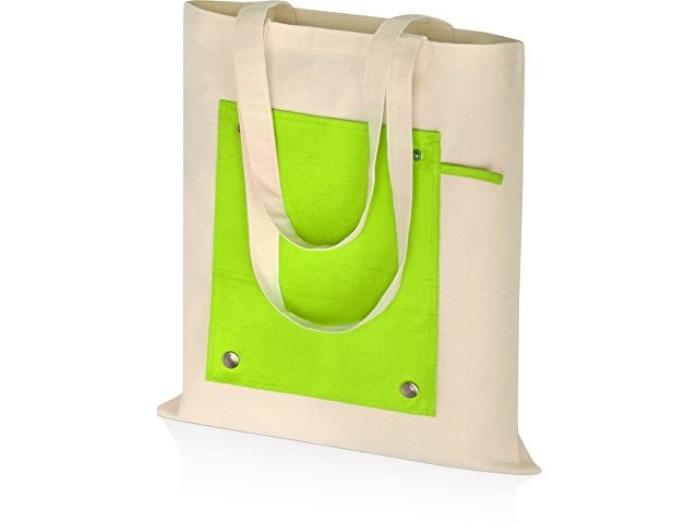 Складная хлопковая сумка для шопинга «Gross» с карманом, 180 г/м2