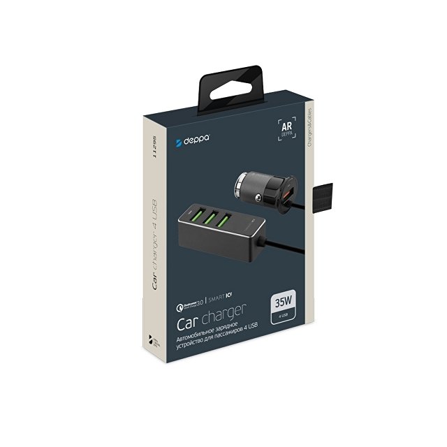 АЗУ 1 USB + 3 USB для пассажиров, QC 3.0, 7Аa