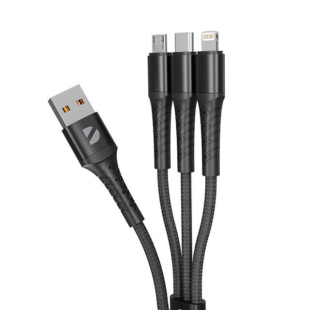 Дата-кабель Armor 3 в 1: micro USB, USB-C, Ligthning, 1.2м