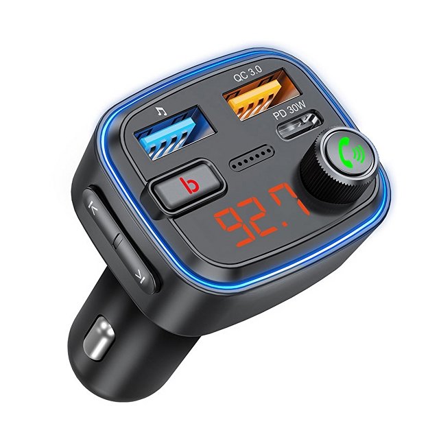 FM-трансмиттер Wave Pro, QC/PD, LED, 48Вт, ENC, Bass boost