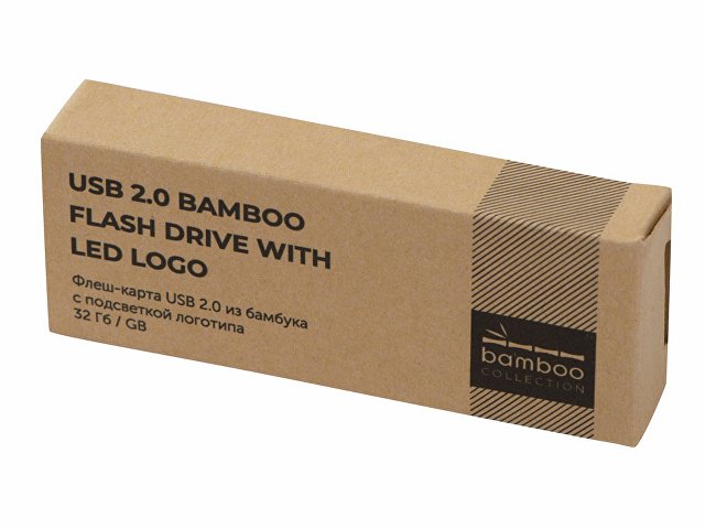 USB 2.0- флешка на 32 Гб c подсветкой логотипа «Bamboo LED»