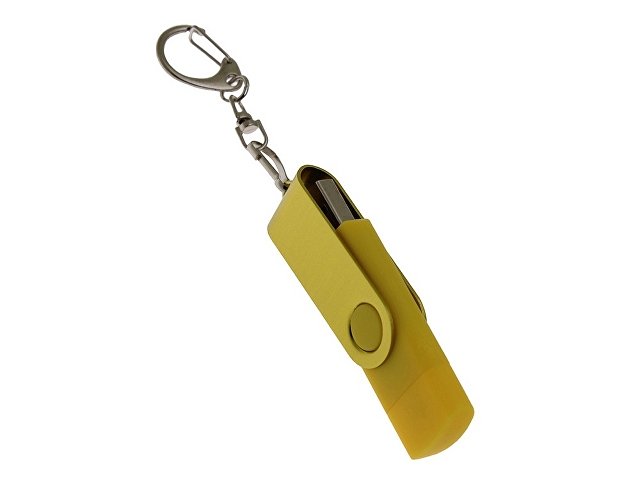 USB 3.0- флешка на 64 Гб с поворотным механизмом и дополнительным разъемом Type-C