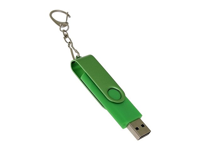 USB 2.0- флешка на 128 Гб с поворотным механизмом и дополнительным разъемом Type-C