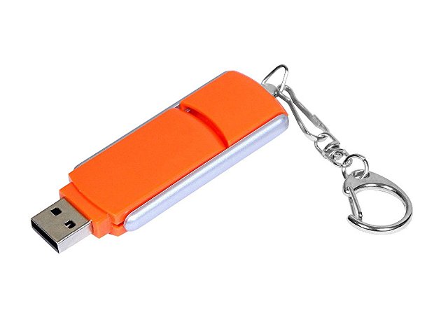 USB 2.0- флешка промо на 4 Гб с прямоугольной формы с выдвижным механизмом