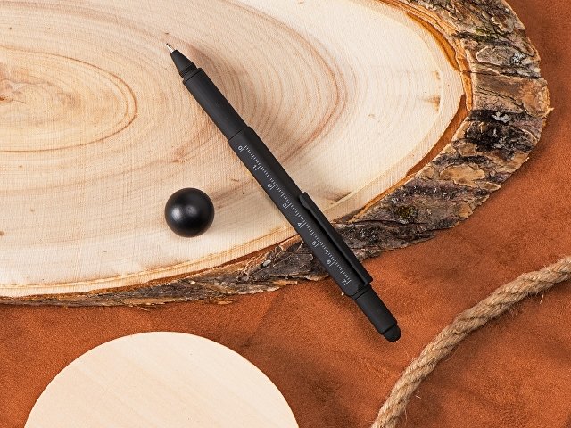 Ручка-стилус металлическая шариковая «Tool» с уровнем и отверткой