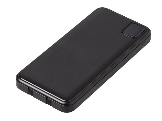 Внешний аккумулятор со встроенными кабелями «Фрэйм Квик», быстрая зарядка, 10000 мАч