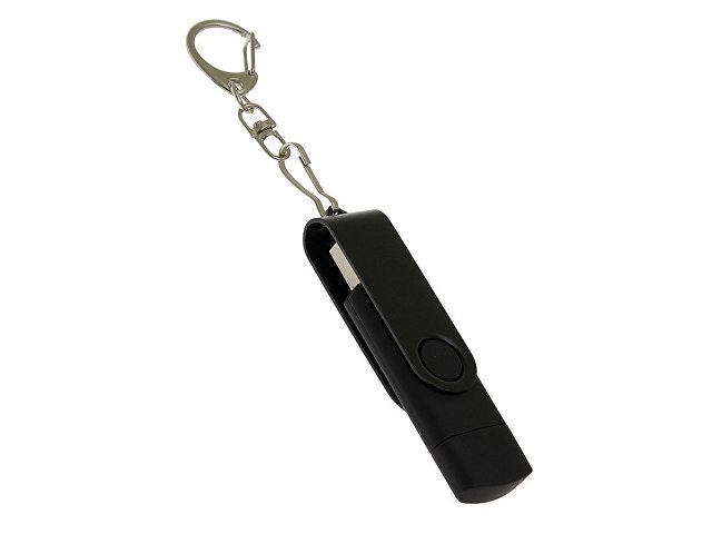 USB 2.0- флешка на 8 Гб с поворотным механизмом и дополнительным разъемом Type-C