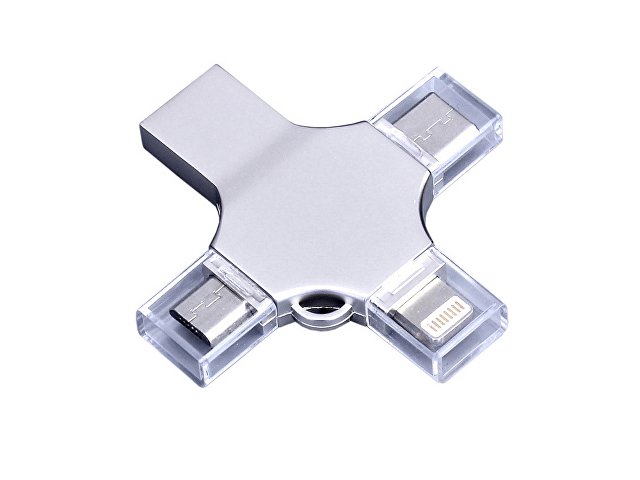 USB 3.0-флешка на 256 Гб 4-в-1 с разъемами Micro USB, Type-C и Lightning