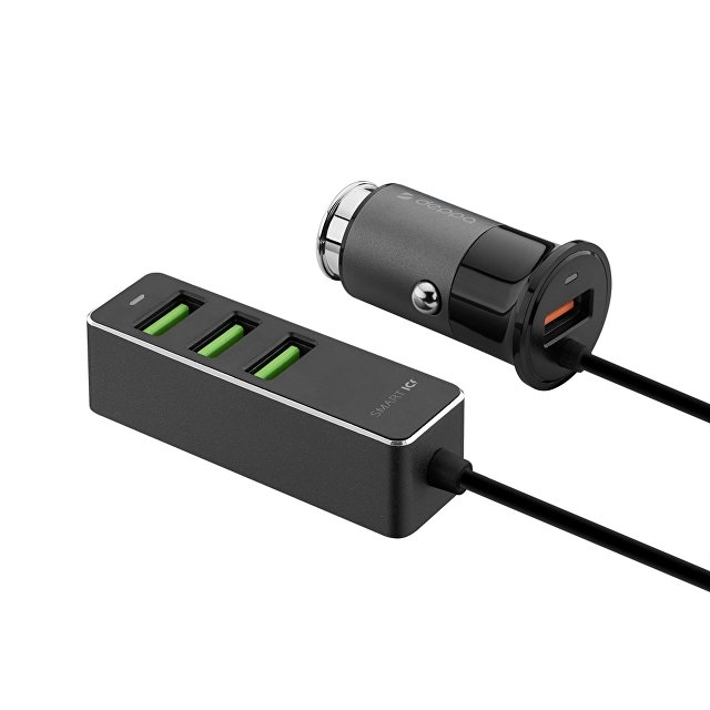 АЗУ 1 USB + 3 USB для пассажиров, QC 3.0, 7Аa